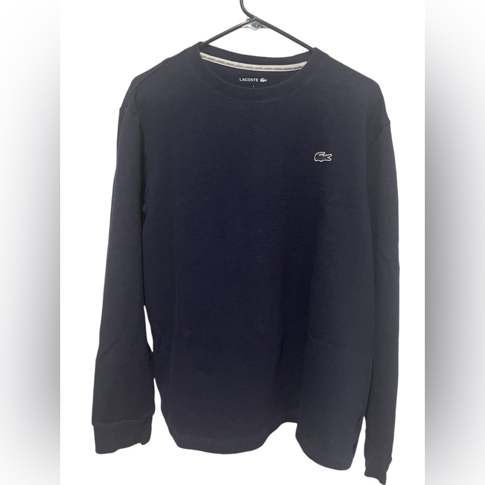 Lacoste Mens Lounge Crew Neck T-Shirt Size Large. COLOR NAVY BLUE